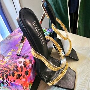 NIB CAPE ROBBIN ENYA 4" GOLD HEEL SIZE 9
